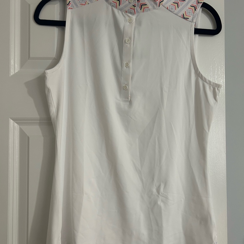 Fairway & Greene White Golf Tank Top with Peter Pan Collar